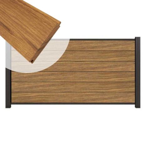 Zelfbouw schutting hardhout Mix & Match Thermo Fraké - antraciet alu accessoires (180 x 90 cm)