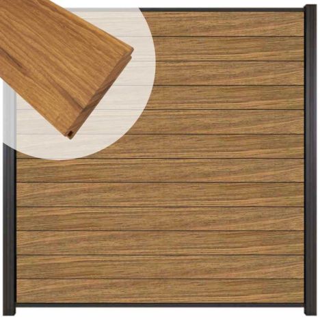 Zelfbouw schutting hardhout Mix & Match Thermo Fraké - antraciet alu accessoires (180 x 180 cm)
