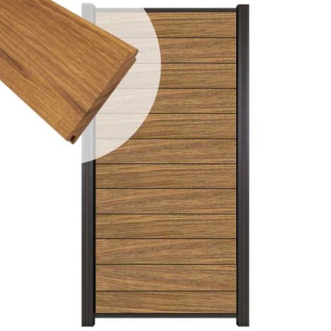 Zelfbouw schutting hardhout Mix & Match Thermo Fraké - antraciet alu accessoires (90 x 180 cm)