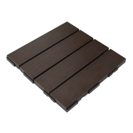 Terrastegel composiet co-extrusie Walnut click 30 x 30 cm