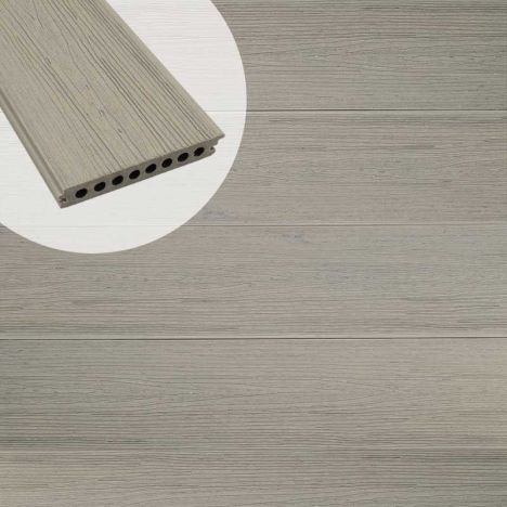 Vlonderplank composiet semi massief co-extrusie naadloos 2,1 x 14 cm Dark Grey