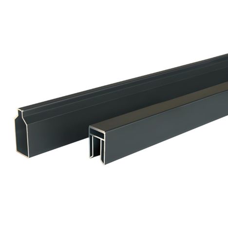 Onder- en bovenregel aluminium - Modular - Rhombus antraciet gepoedercoat - 2 x 4,1 x 180 cm
