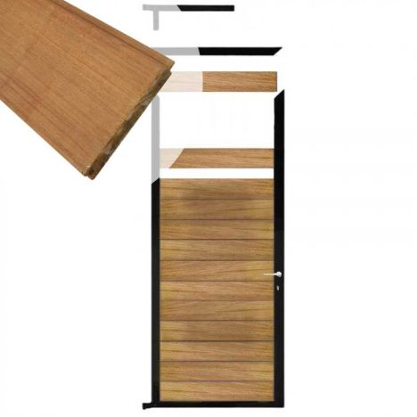 Tuindeur aluminium zwart frame Mix & Match - hardhout Ipé (90 x 200 cm)