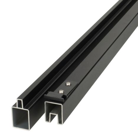 Onder- en bovenregel aluminium - Mix & Match zwart gepoedercoat - 2 x 2,5 x 180 cm