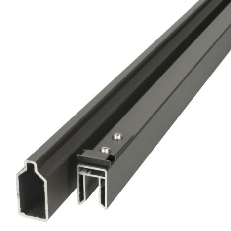 Rhombus zelfbouwset - Onder- en bovenregel aluminium - antraciet 2 x 4 x 180 cm