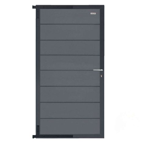 Tuindeur composiet Modular rock grey met antraciet aluminium frame compleet (90 x 180 cm)