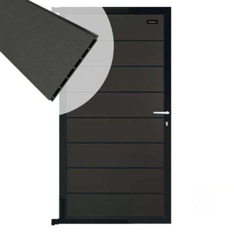 Tuindeur composiet Modular antraciet met antraciet aluminium frame compleet (90 x 180 cm)
