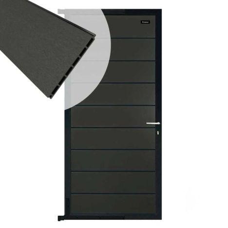 Tuindeur composiet Modular antraciet met antraciet aluminium frame compleet (90 x 195 cm)