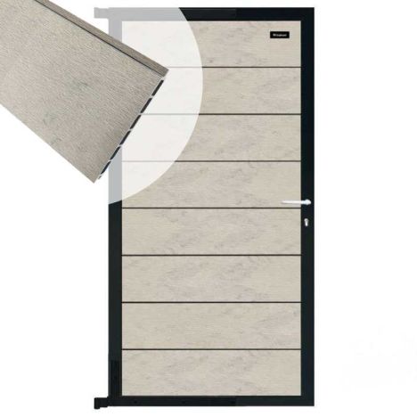 Tuindeur composiet Modular bicolor grijs met antraciet aluminium frame compleet (90 x 174 cm)