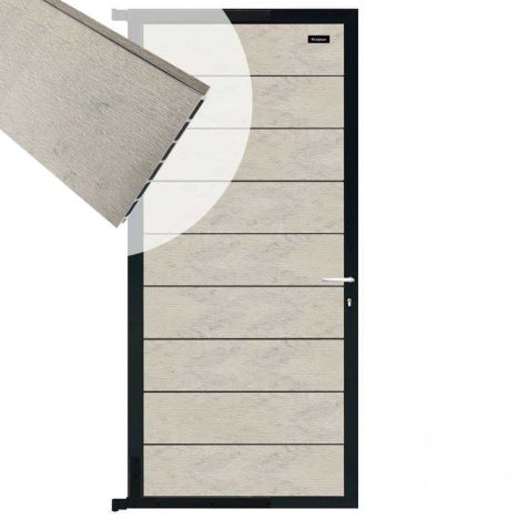 Tuindeur composiet Modular bicolor grijs met antraciet aluminium frame compleet (90 x 195 cm)
