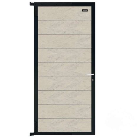 Tuindeur composiet Modular bicolor grijs met antraciet aluminium frame compleet (90 x 195 cm)