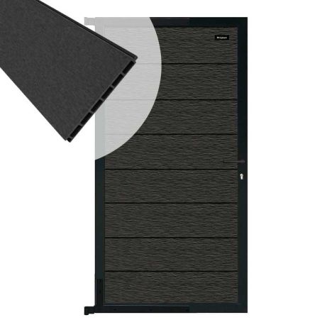 Tuindeur composiet Modular co-ex antraciet met antraciet frame compleet (90 x 180 cm)