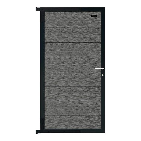 Tuindeur composiet Modular co-ex rock grey met antraciet frame compleet (90 x 180 cm)