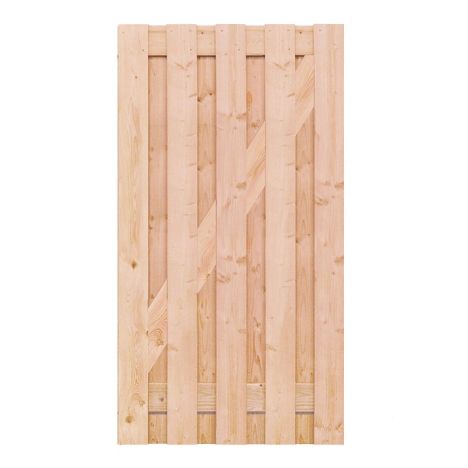 Tuindeur XL Douglas recht rvs (100 x 200 cm) gezaagd dikte 4,5 cm