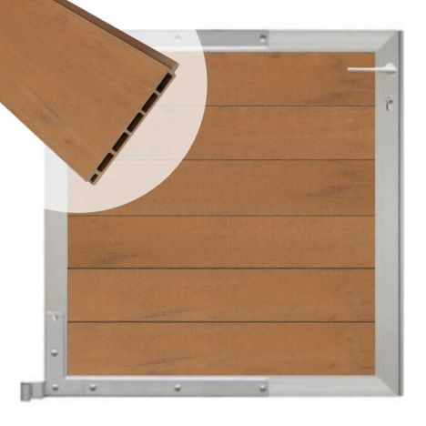 Tuinpoort aluminium blank frame Mix & Match - composiet bruin gevlamd (90 x 90 cm)