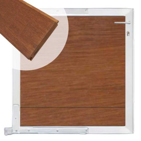 Tuinpoort aluminium blank frame Mix & Match - hardhout Bamboe (90 x 90 cm)