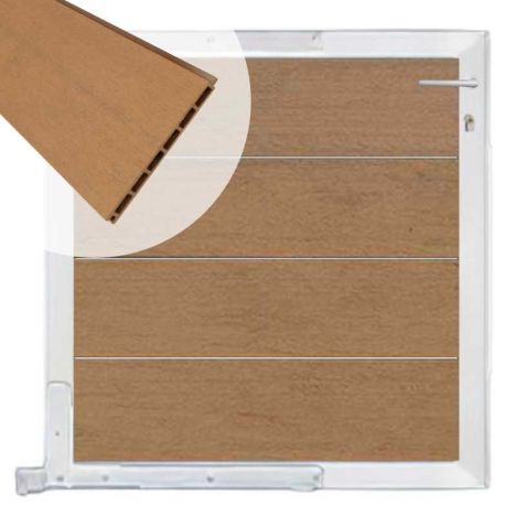 Tuinpoort aluminium blank frame Modular - composiet bruin gevlamd (90 x 90 cm)