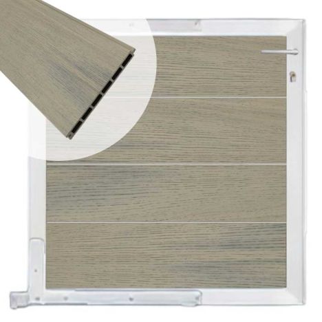 Tuinpoort aluminium blank frame Modular - composiet co-ex grijs (90 x 90 cm)