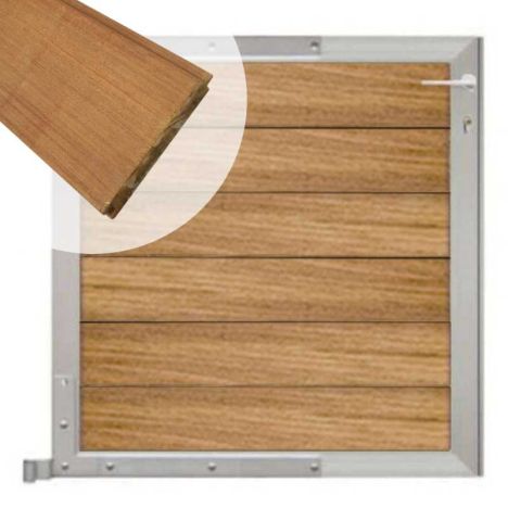 Tuinpoort aluminium blank frame Mix & Match - hardhout Ipé (90 x 90 cm)