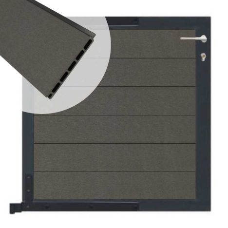 Tuinpoort aluminium antraciet frame Mix & Match - composiet antraciet (90 x 90 cm)