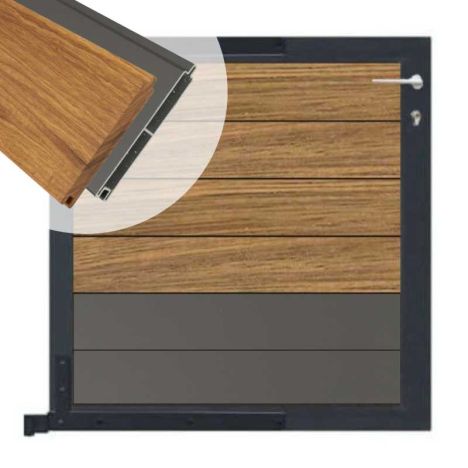Tuinpoort aluminium antraciet frame Mix & Match - hardhout Thermo Fraké / alu antraciet (90 x 90 cm)