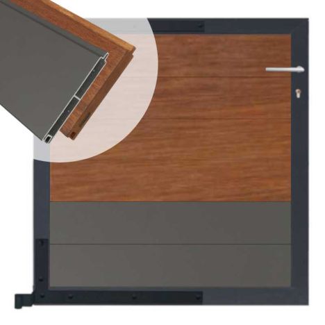 Tuinpoort aluminium antraciet frame Mix & Match - hardhout Bamboe / alu antraciet (90 x 90 cm)