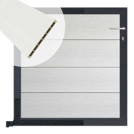 Tuinpoort aluminium antraciet frame Modular - composiet wit (90 x 90 cm)