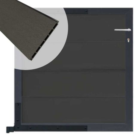 Tuinpoort aluminium antraciet frame Modular - composiet antraciet (90 x 90 cm)