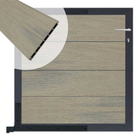 Tuinpoort aluminium antraciet frame Modular - composiet co-ex grijs (90 x 90 cm)