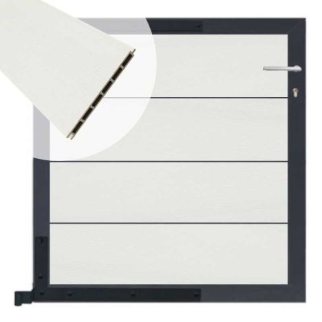 Tuinpoort aluminium antraciet frame Modular - composiet co-ex wit (90 x 90 cm)