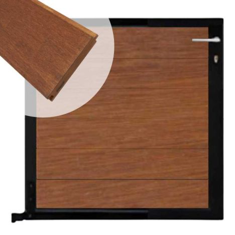 Tuinpoort aluminium zwart frame Mix & Match - hardhout Bamboe (90 x 90 cm)