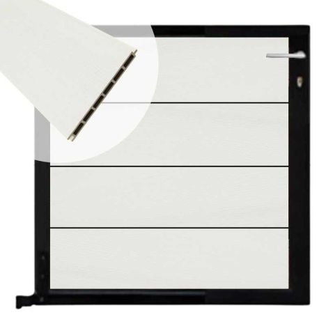 Tuinpoort aluminium zwart frame Modular - composiet co-ex wit (90 x 90 cm)