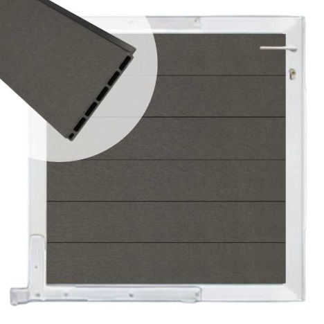 Tuinpoort aluminium wit frame Mix & Match - composiet antraciet (90 x 90 cm)
