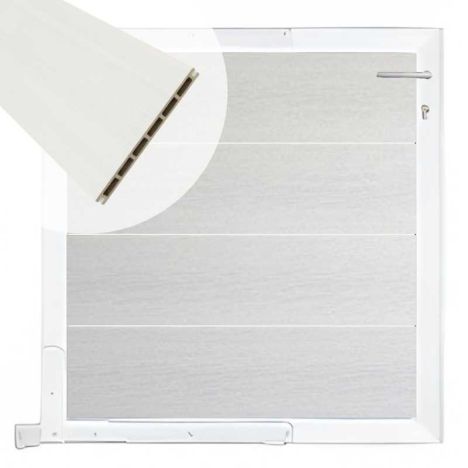 Tuinpoort aluminium wit frame Modular - composiet wit (90 x 90 cm)