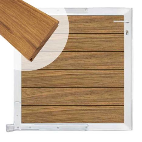Tuinpoort aluminium wit frame Mix & Match - hardhout Thermo Fraké (90 x 90 cm)