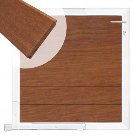 Tuinpoort aluminium wit frame Mix & Match - hardhout Bamboe (90 x 90 cm)