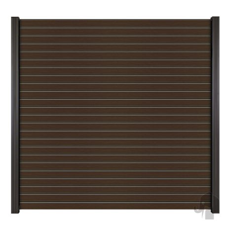 Schutting aluminium Dark Line Rhombus - Natural dark brown (180 x 180 cm)
