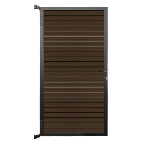 Tuindeur aluminium Dark Line Rhombus - Naturel dark brown antraciet frame (90 x 180 cm)