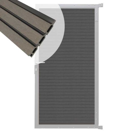 Tuindeur aluminium blank frame Rhombus Triple - composiet rock grey (90 x 180 cm)