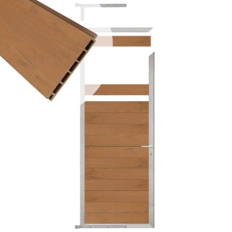 Tuindeur aluminium blank frame Mix & Match - composiet bruin gevlamd (90 x 200 cm)