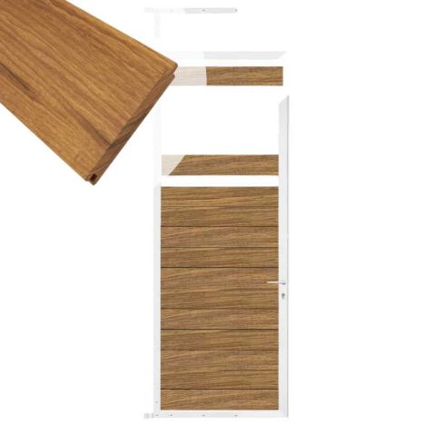 Tuindeur aluminium wit frame Mix & Match - hardhout Thermo Fraké (90 x 200 cm)