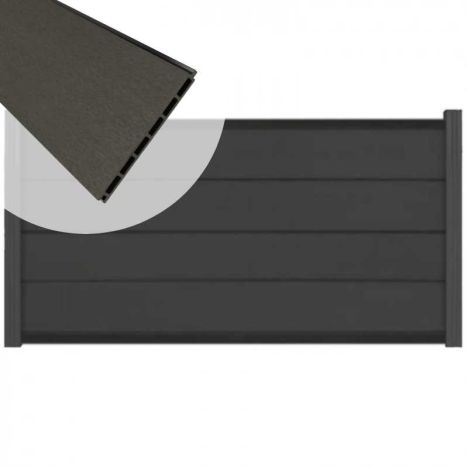 Zelfbouw schutting composiet Modular antraciet - antraciet alu accessoires (180 x 97 cm)