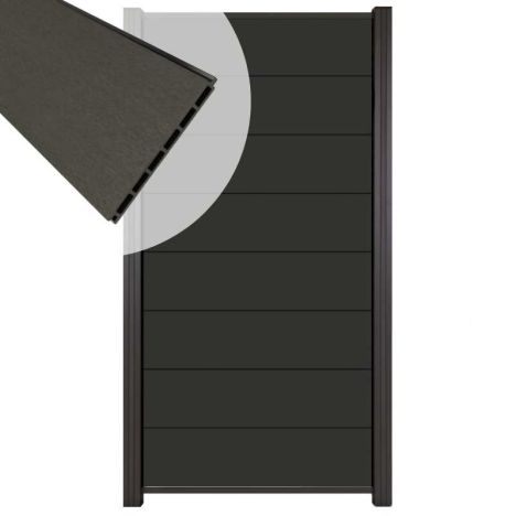 Zelfbouw schutting composiet Modular antraciet - antraciet alu accessoires (90 x 180 cm)