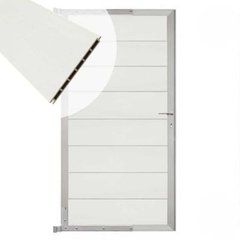 Tuindeur aluminium blank frame Modular - composiet co-ex wit (90 x 180 cm)