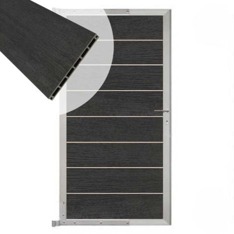 Tuindeur aluminium blank frame Modular - composiet co-ex nero (90 x 180 cm)