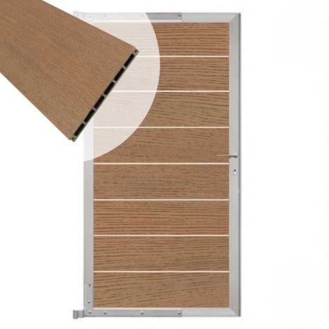 Tuindeur aluminium blank frame Modular - composiet co-ex dark brown (90 x 180 cm)