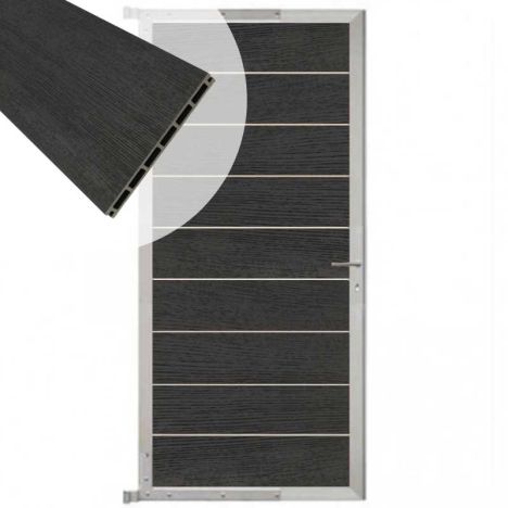 Tuindeur aluminium blank frame Modular - composiet co-ex nero (90 x 200 cm)