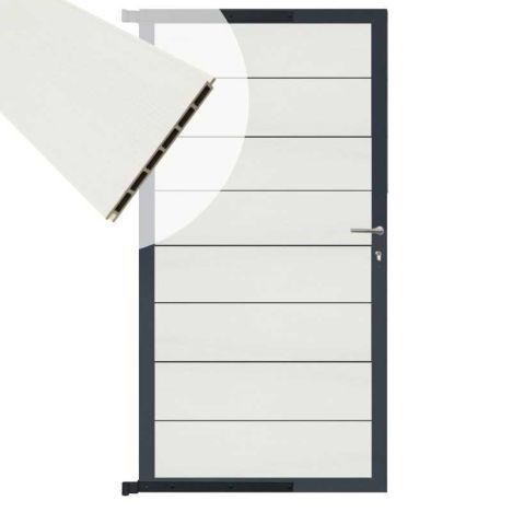 Tuindeur aluminium antraciet frame Modular - composiet co-ex wit (90 x 180 cm)