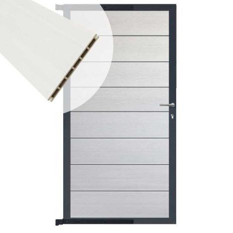Tuindeur aluminium antraciet frame Modular - composiet wit (90 x 180 cm)