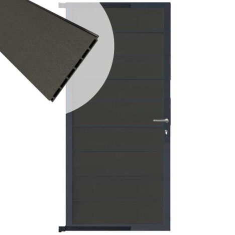 Tuindeur aluminium antraciet frame Modular - composiet antraciet (90 x 200 cm)